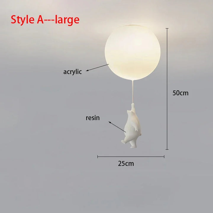 Ceiling Light Bear Cartoon Acrylic Spheres – Kids Room Chandelier, Nursery Decor, TikTok Viral 2026 Gift