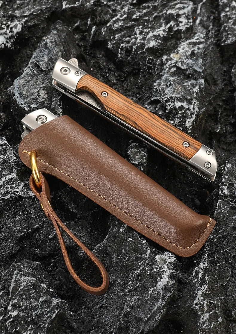 Damascus Pattern Folding Pocket Knife Stainless Steel – Outdoor Camping Multi-Purpose EDC 2026