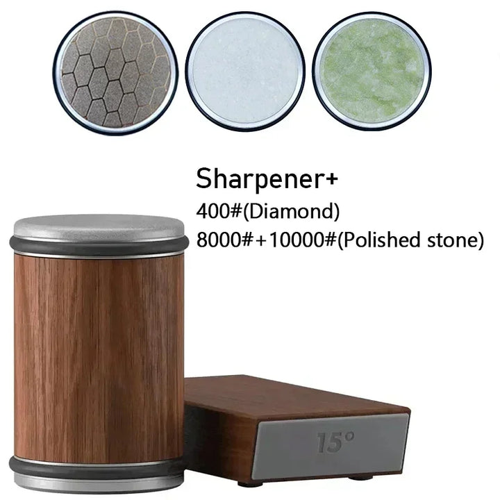 Rolling Diamond Knife Sharpener Kit with Magnetic Holder – 15° &amp; 20° Angle Roller Kitchen Tool 2026