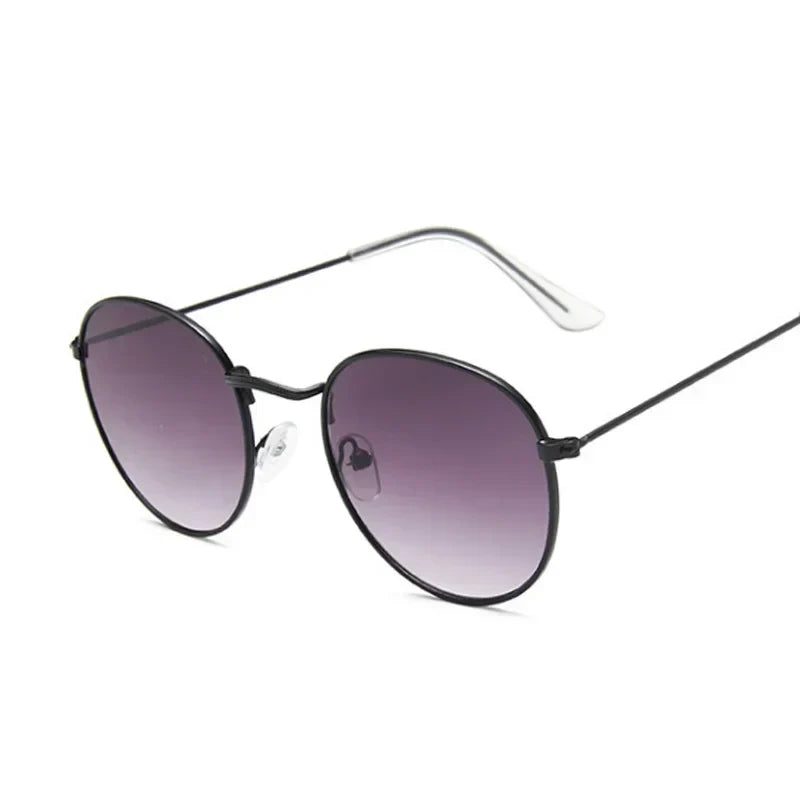 Vintage Small Round Sunglasses for Women - Classic Retro Mirror Fashion Shades Lunette De Soleil