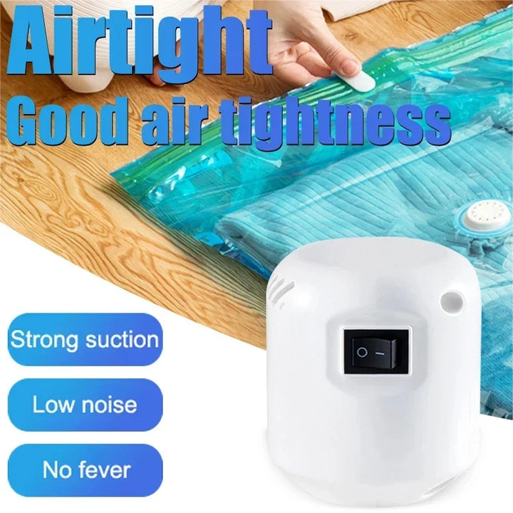 Electric Air Pump Mini Vacuum Sealer Machine for Clothes Storage Bags and Food Organizer