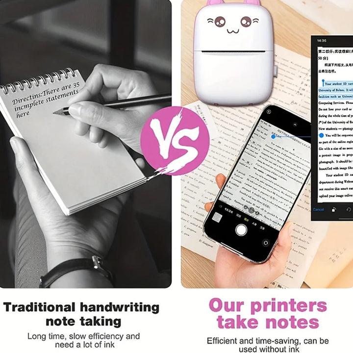 Mini HD Portable Label Thermal Printer - Bluetooth Pocket Printer for Students, Inkless Printing, Ideal Gift for Christmas