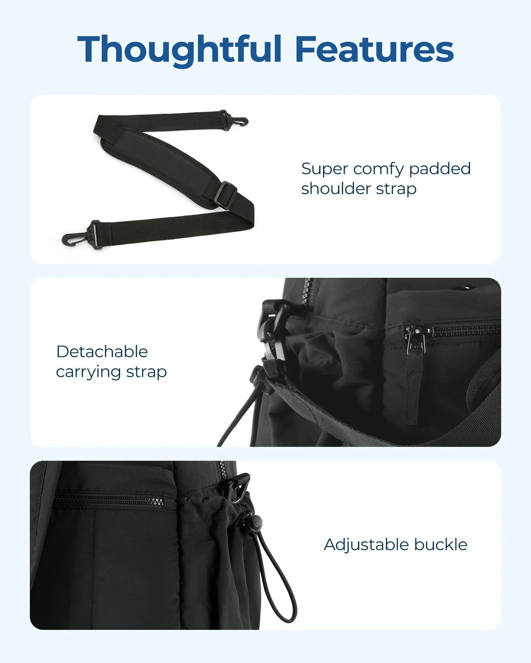 Travel Duffel Bag with Shoulder Strap, Large Capacity Gym &amp; Diaper Bag