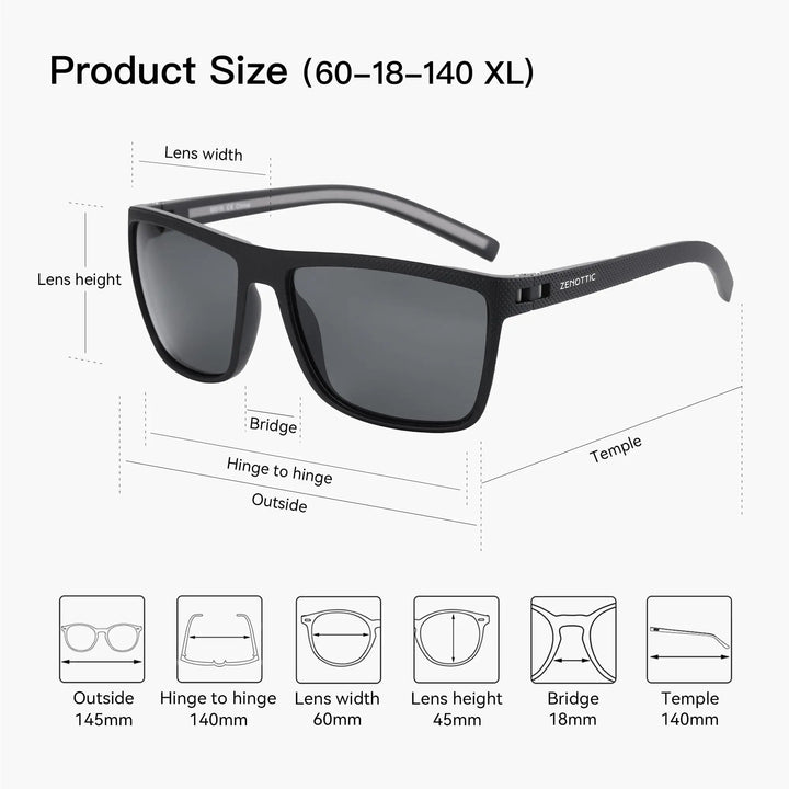 Polarized Sunglasses – Lightweight TR90 Frame Square Sunglasses UV400 Protection, Outdoor Summer 2026