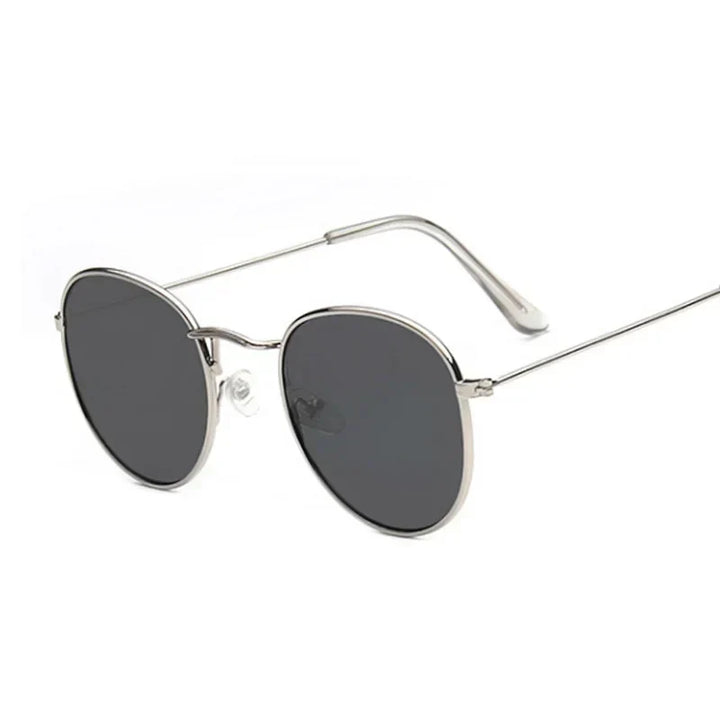 Vintage Small Round Sunglasses for Women - Classic Retro Mirror Fashion Shades Lunette De Soleil