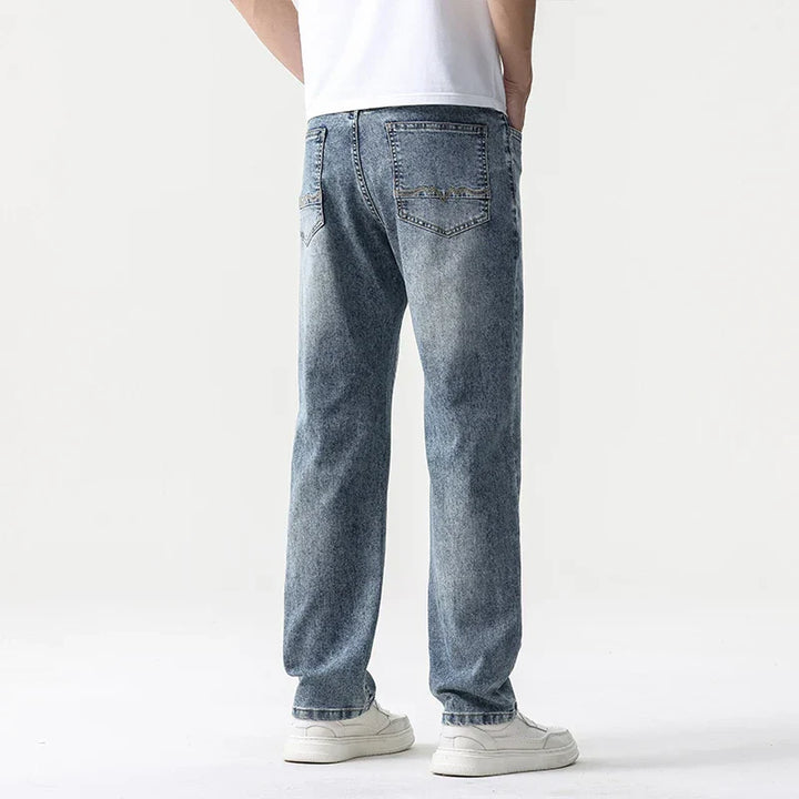 Oversized Men’s Wide Leg Jeans - Straight Lyocell, Casual