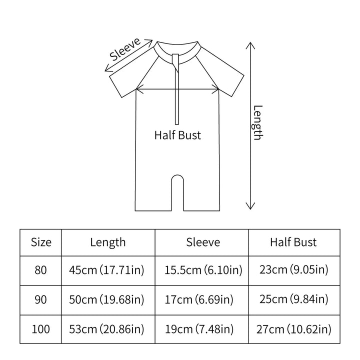 Lightweight durable unisex baby one-piece swimsuit - zip-front, polyester, for summer beach