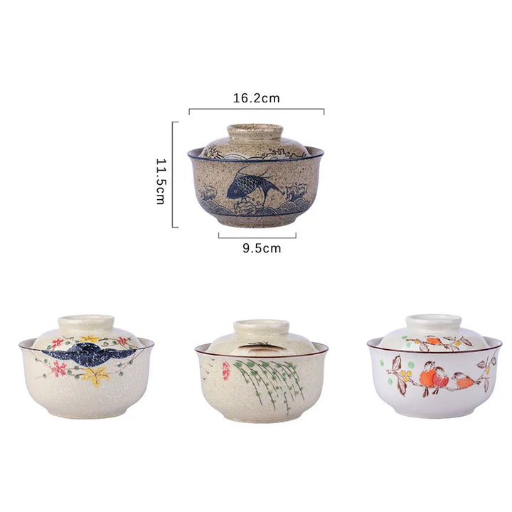Instant Ramen Bowl With Lid Porcelain Large Capacity
