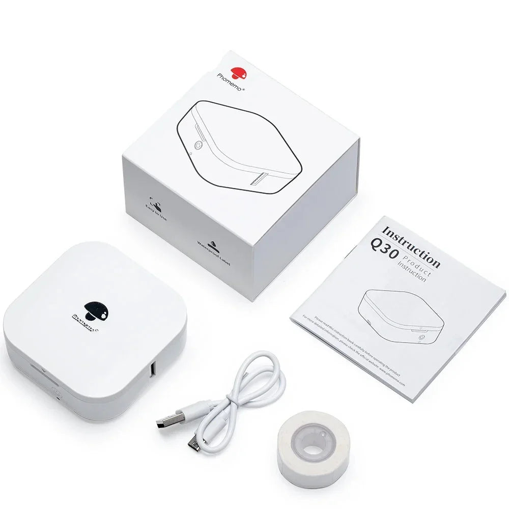 Label Printer Mini Pocket Thermal Maker - Wireless Portable Sticker Printer for Various Label Paper