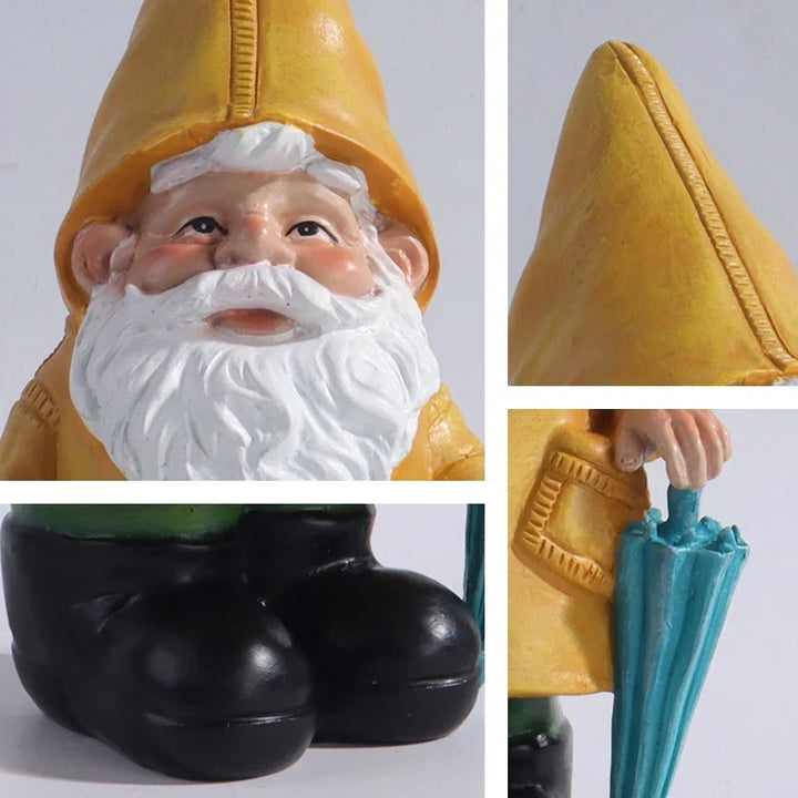 Garden Gnome Statue With Yellow Umbrella Outdoor Lawn Decor Resin Weatherproof Yard Ornament Fall 2026