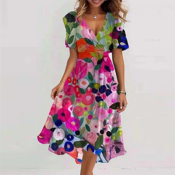 Sexy Deep V-neck Print Women&
