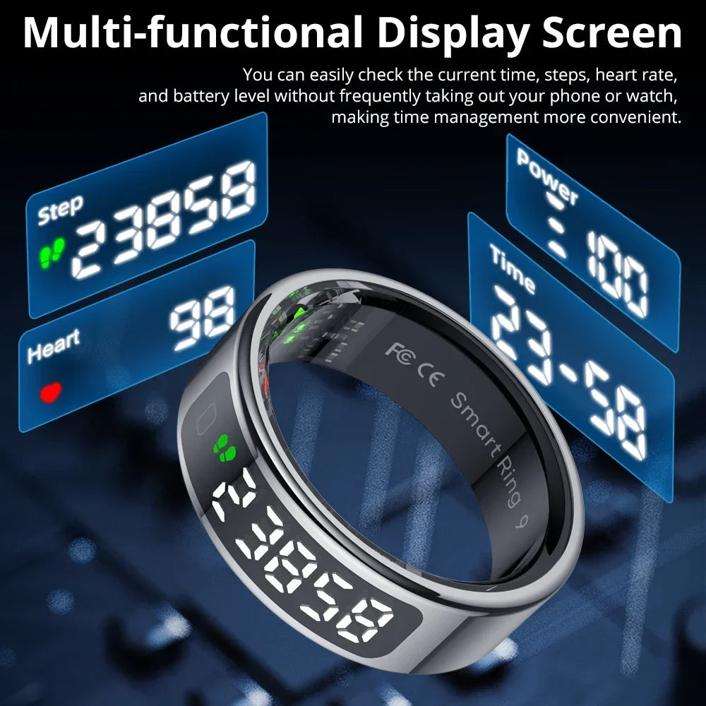 Smart Ring Health Monitor Wearable 5 ATM Waterproof Wireless Charging Fall 2025 Trend Gift