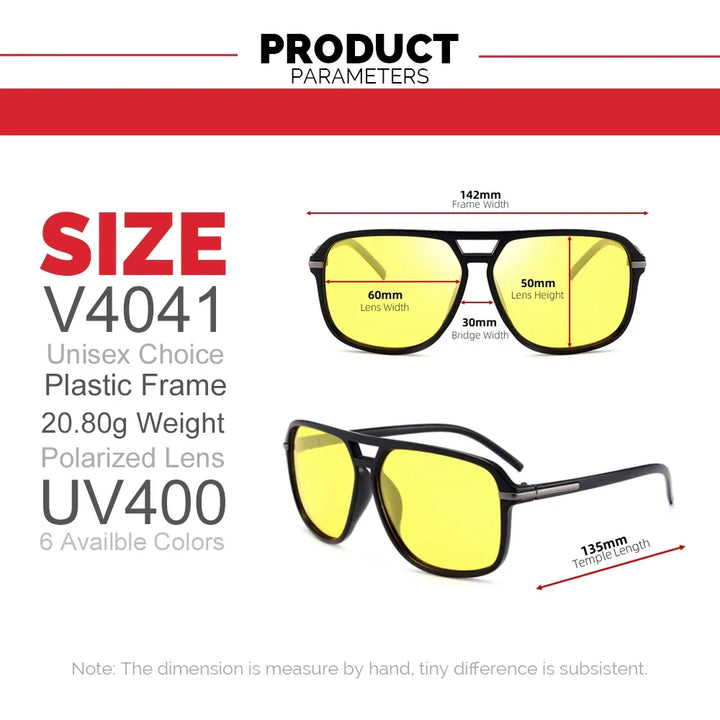 Polarized Night Vision Sunglasses Oversized Square Photochromic Lenses For Day To Night Driving Fall 2025 Trend