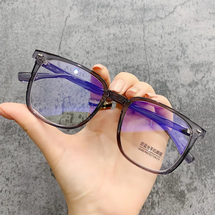 Blue Light Blocking Glasses Frame Black Square Rectangle Computer Eyewear Back To School 2026 Eye Strain Relief