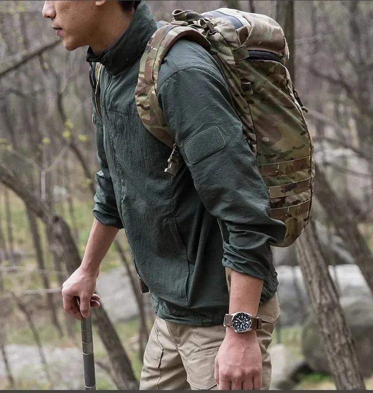 Lightweight Men’s Jacket - Tactical Zip, Polyester, Summer