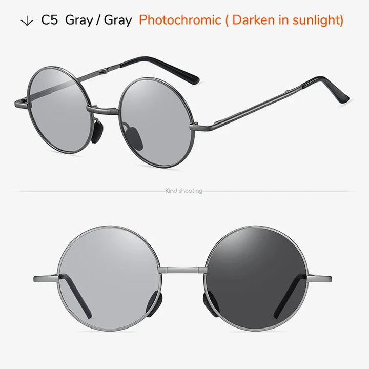 Photochromic Sunglasses Foldable Polarized Round Frame Summer 2026 Glare Reduction for Driving