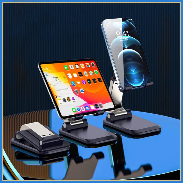 Foldable Aluminum Mobile Phone &amp; Tablet Stand - Ergonomic Desk Holder for iPad, iPhone, Adnroid Accessories