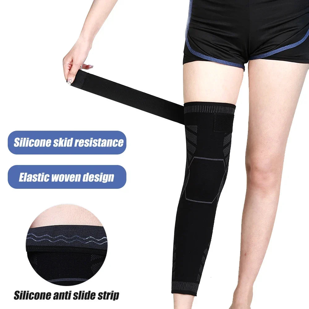 Full Leg Compression Sleeve Long Knee Support for Cycling Hiking Basketball – Pair 2026