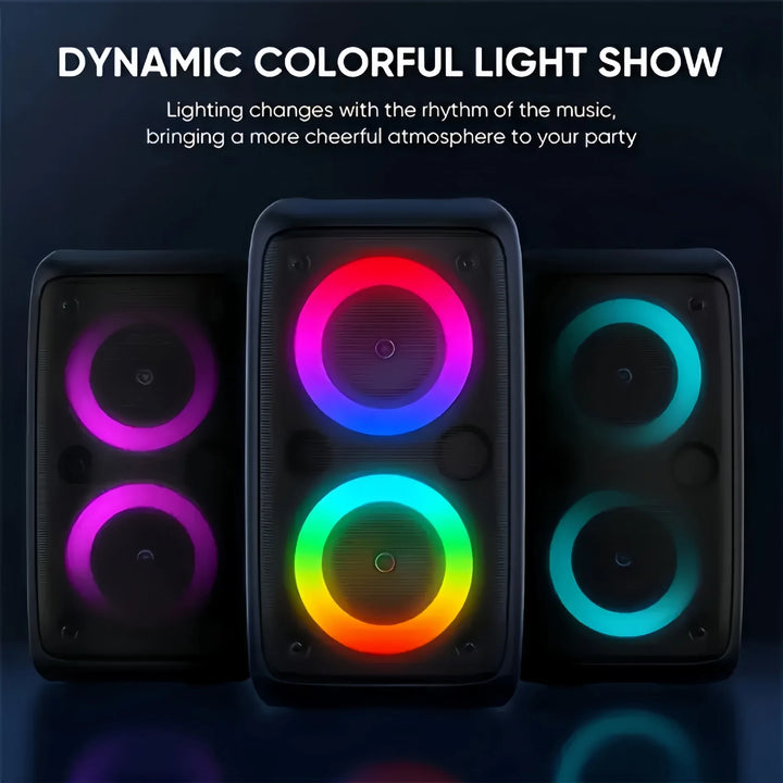 Karaoke Speaker Portable Bluetooth System With Microphone And LED Lights For Home Parties Fall 2025