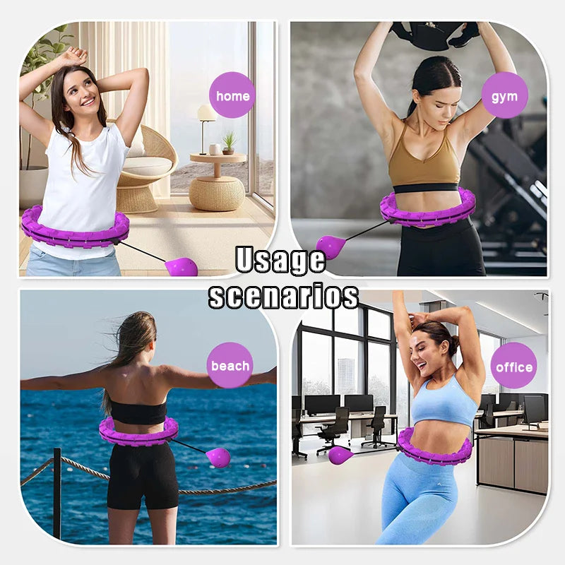 Smart Adjustable Fitness Hula Hoop 24-Section – Waist Massager Weight Loss Cardio Training 2026