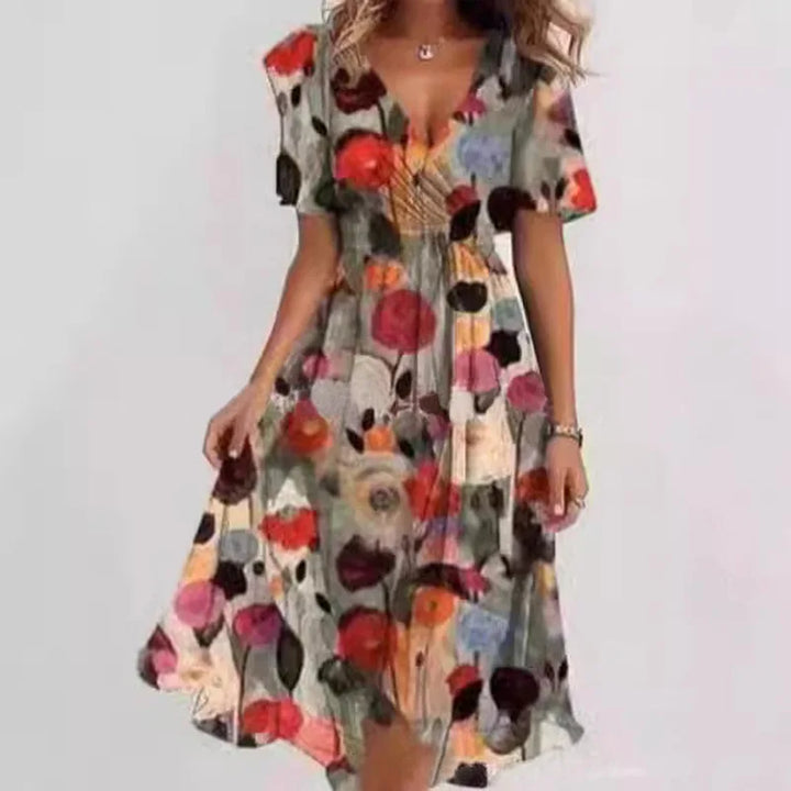 Sexy Deep V-neck Print Women&