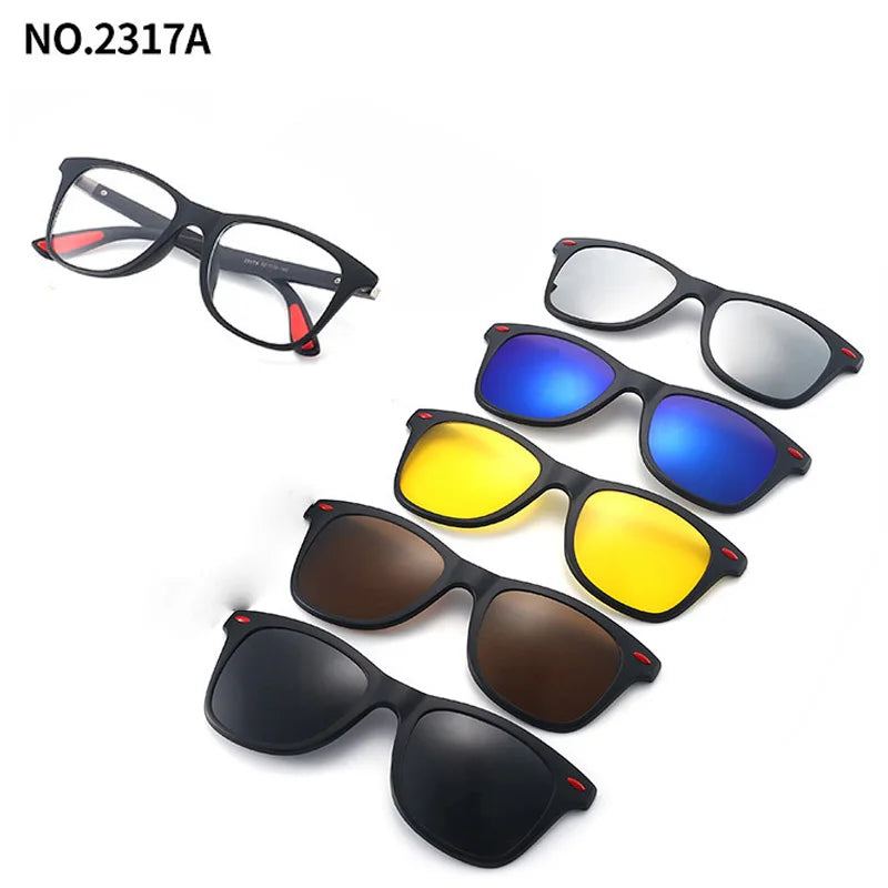 Magnetic Clip Sunglasses Interchangeable Lens Set 5 Lenses Polarized Prescription Ready Summer 2026 Gift