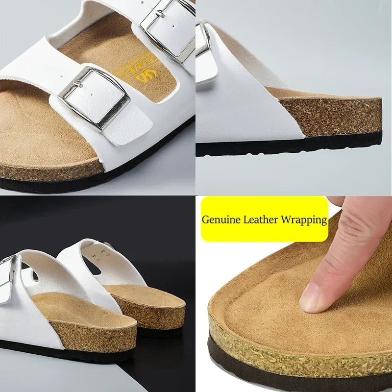 Summer Leather Men Sandals - Durable Non-Slip Outdoor Beach Casual Shoes for Women