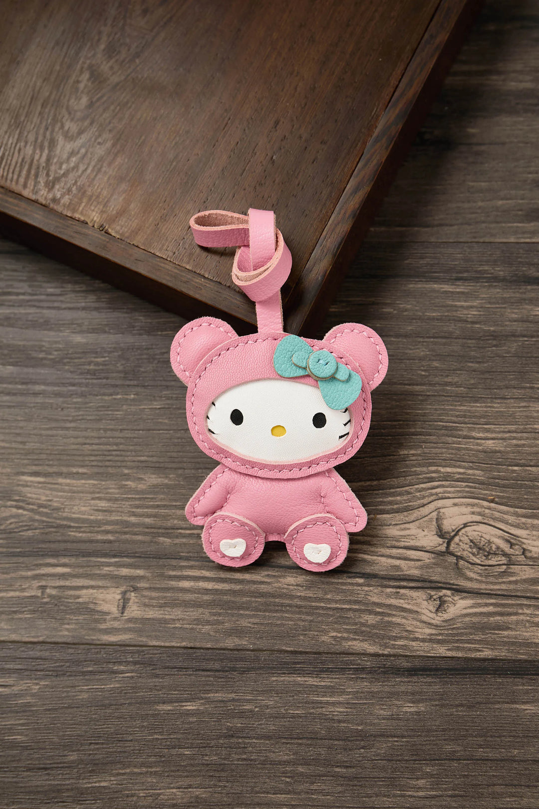 Leather Bag Charm No Face Keychain Black Cozy Cute Gift