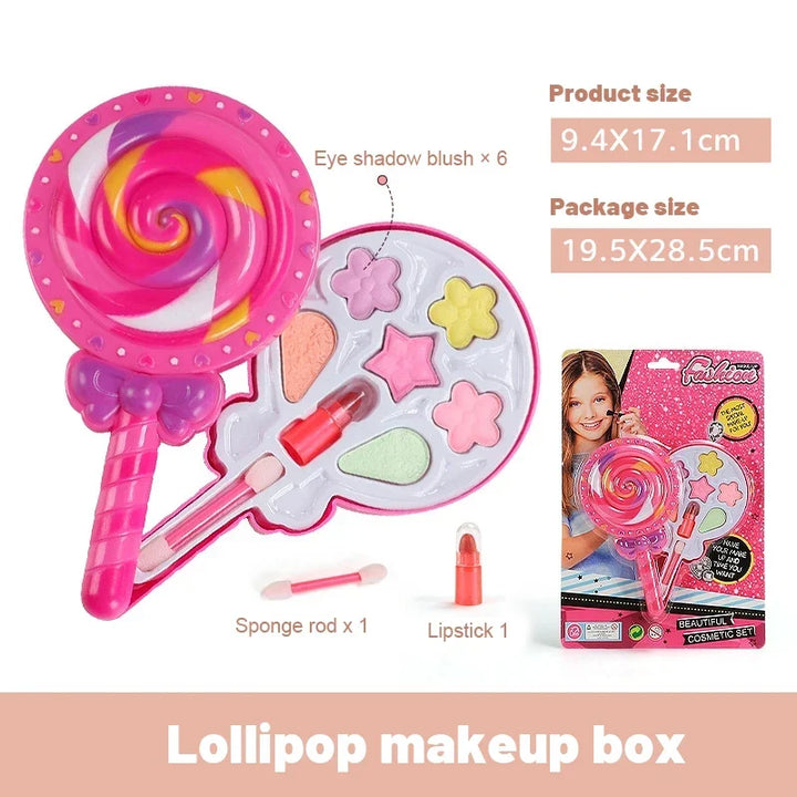 Princess Makeup Toy Set for Kids - Pretend Play Cosmetics with Lipstick &amp; Eyeshadow for Parties