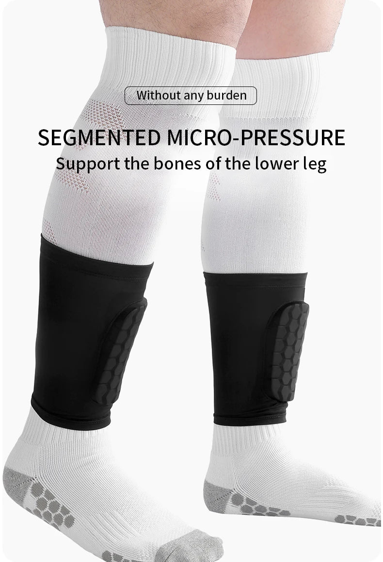 Football Shin Guard Sleeve Covers - Lightweight Elastic Protective Leg Sleeves for Men Women and Teens