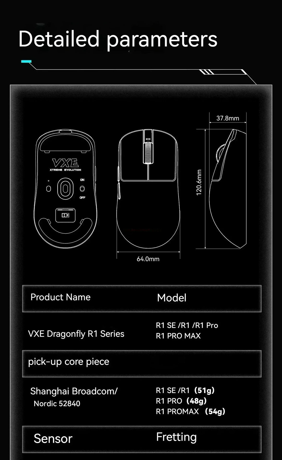 Gaming Mouse Wireless Lightweight Ambidextrous 26000 DPI