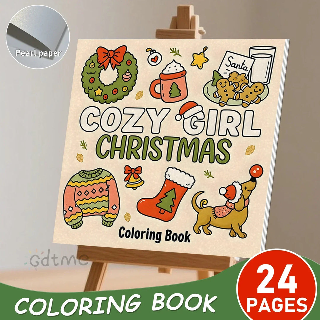 colouring Book For Adults Cozy Christmas Theme Easy Relaxing Holiday colouring Pages Gift Idea 2025
