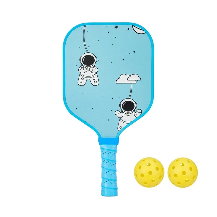 Lightweight Kids Pickleball Paddles Set with Small Grip, Honeycomb Core, Fiberglass, Ages 6-12, Includes 2 Paddles and 2 Balls