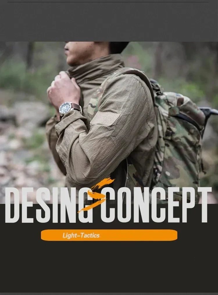 Lightweight Men’s Jacket - Tactical Zip, Polyester, Summer