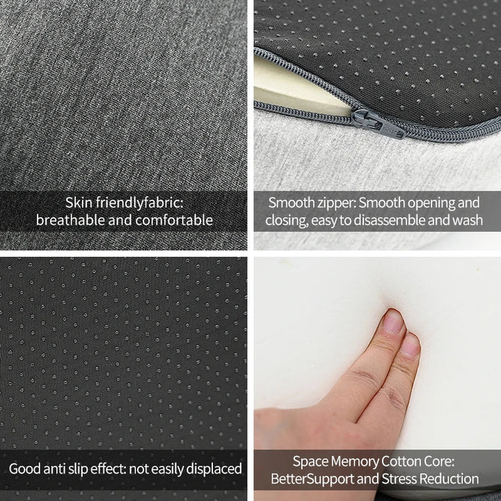 Memory Foam Seat Cushion – Ergonomic Lumbar Support for Office Chair and Car, Stress Relief
