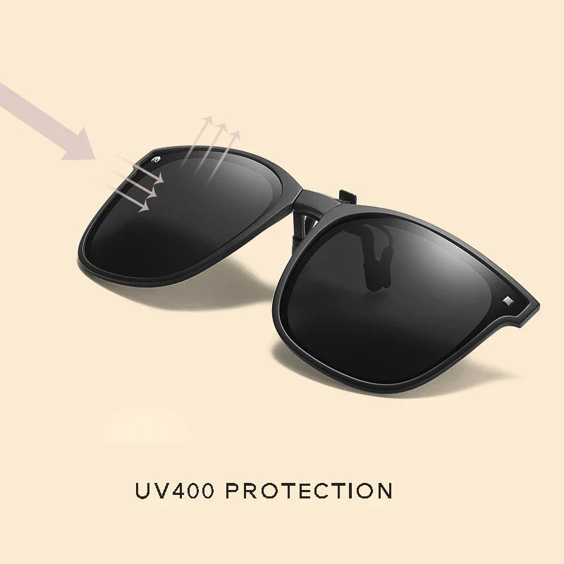 Clip On Sunglasses Foldable Oversized Square Flip Up UV400 Polarized Sunglasses Summer 2026 Trend Gift