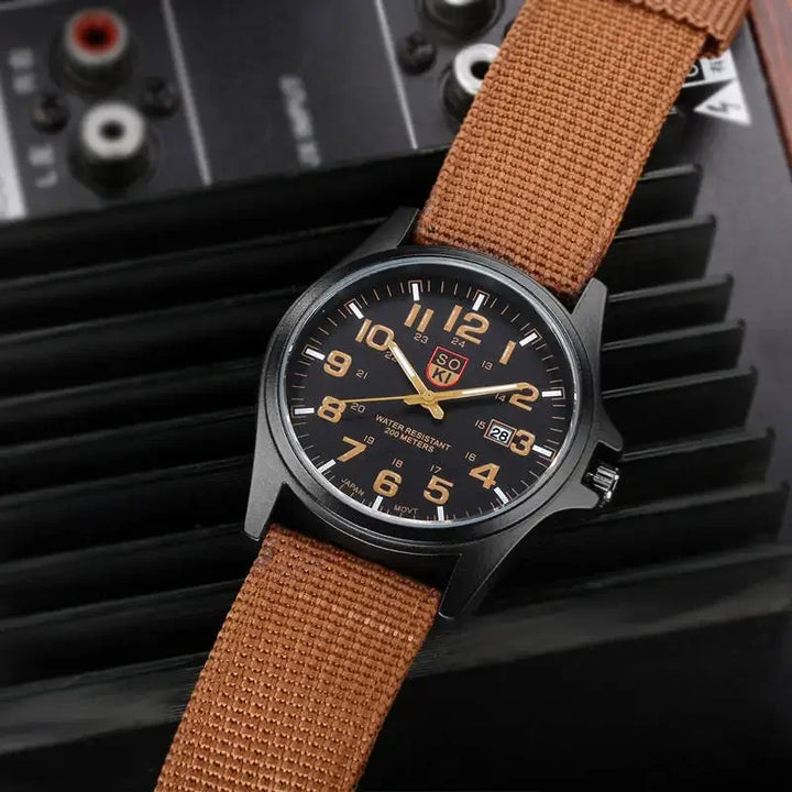 Watch Nylon Strap Quartz Military Style Durable
