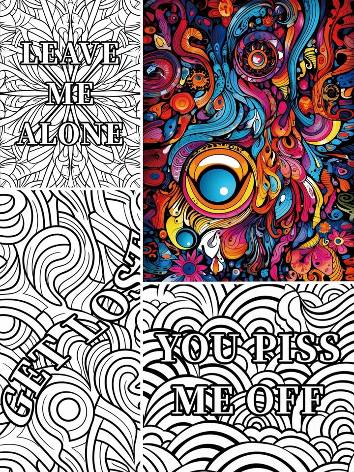 colouring Book Upgraded Thick Paper Mindfulness Positive Thoughts And Swear Words Holiday Gift 2025 Stress Relief