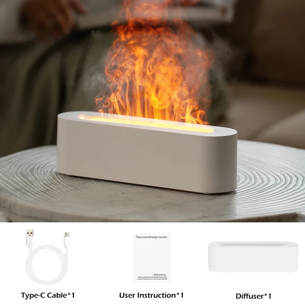 Essential Oil Aroma Diffuser Flame Humidifier with RGB Light