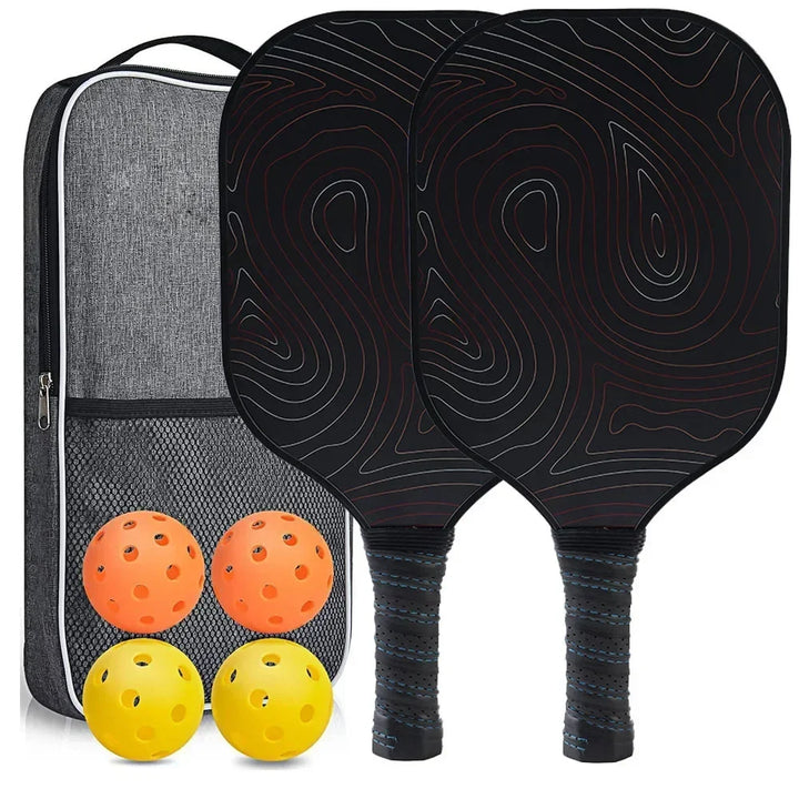 Lightweight Graphite Pickleball Paddle Set with Fiberglass Face and PP Honeycomb Core for Indoor and Outdoor Play