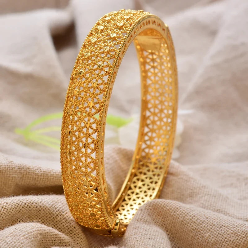 Gold Plated Bangles Luxury Arabic Wedding Bracelet