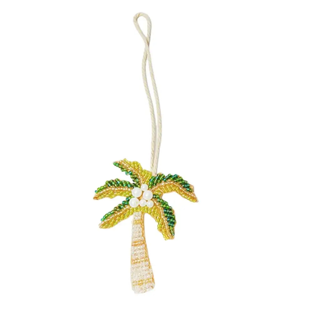 Coconut Tree Sequin Patch Keyring Bag Pendant Handmade