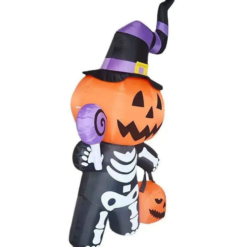 Halloween Inflatable 6ft Pumpkin Skull Yard Decor 2025