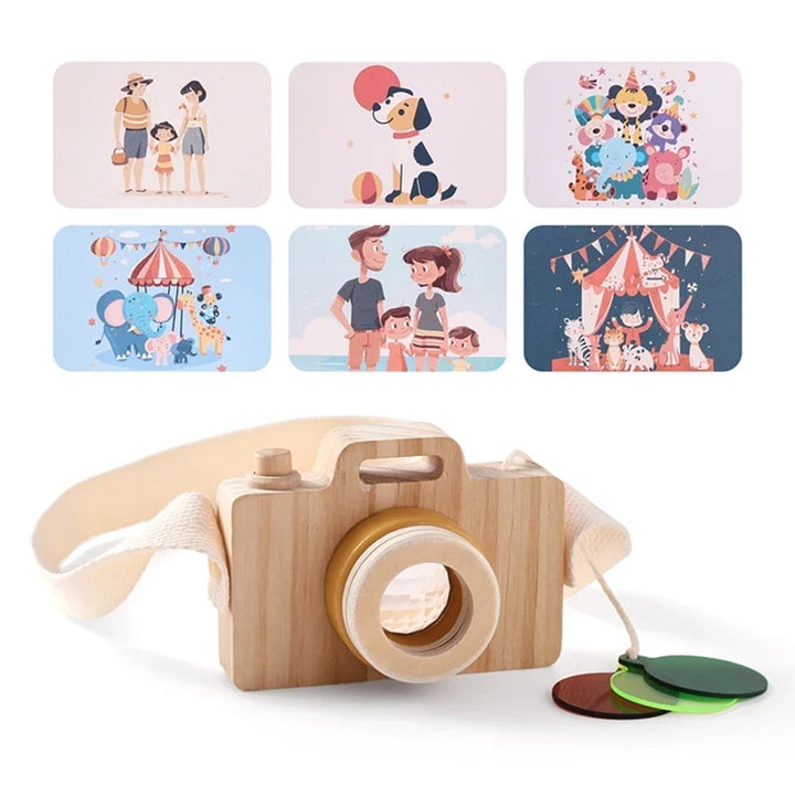 Wooden Montessori Camera Toy for Babies, BPA-Free, Safe Outdoor Gift for Toddlers, Encourages Creative Play and Skill Development