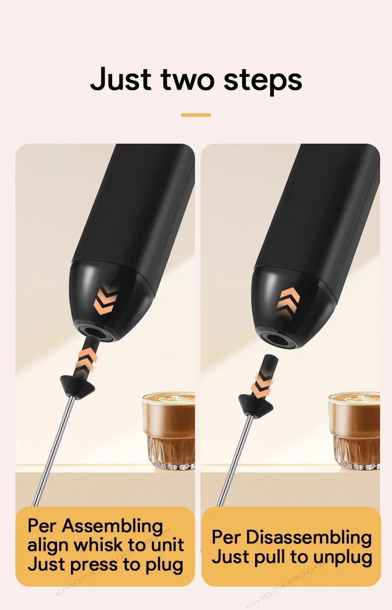 USB Rechargeable Electric Milk Frother 3-Speed – Handheld Foam Maker Egg Beater Coffee Drink Wand 2026