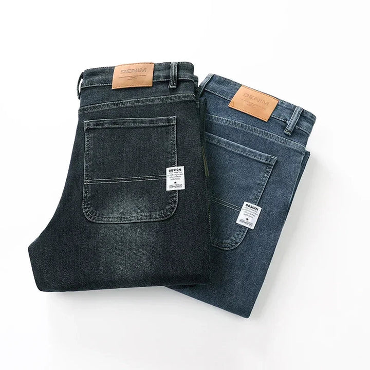 Stretchy Men’s Jeans - Wide Leg, Cotton, Business Casual