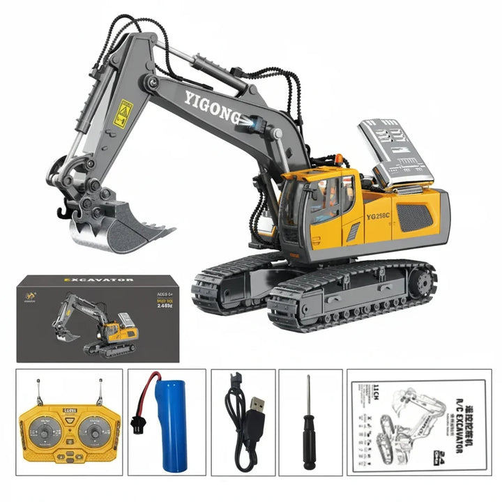 Remote Control Excavator Toy 4x4 Durable Alloy Construction Vehicle TikTok Viral Fall 2025 Kids Gift