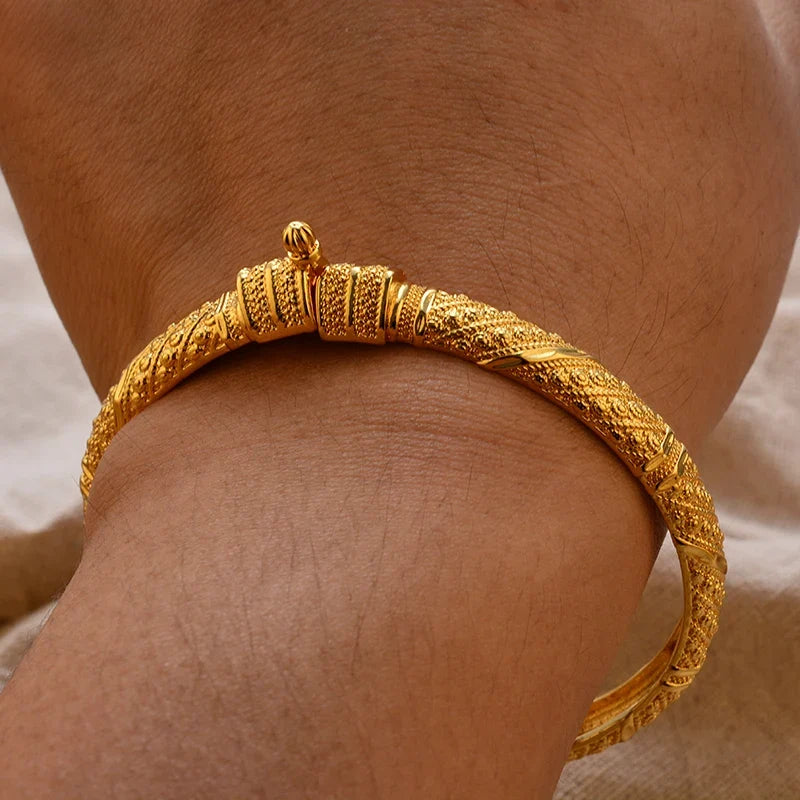 Gold Plated Bangles Luxury Arabic Wedding Bracelet