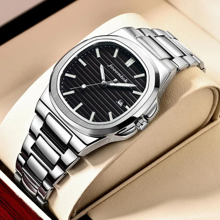 Luxury Quartz Watch Stainless Steel Date Waterproof Luminous