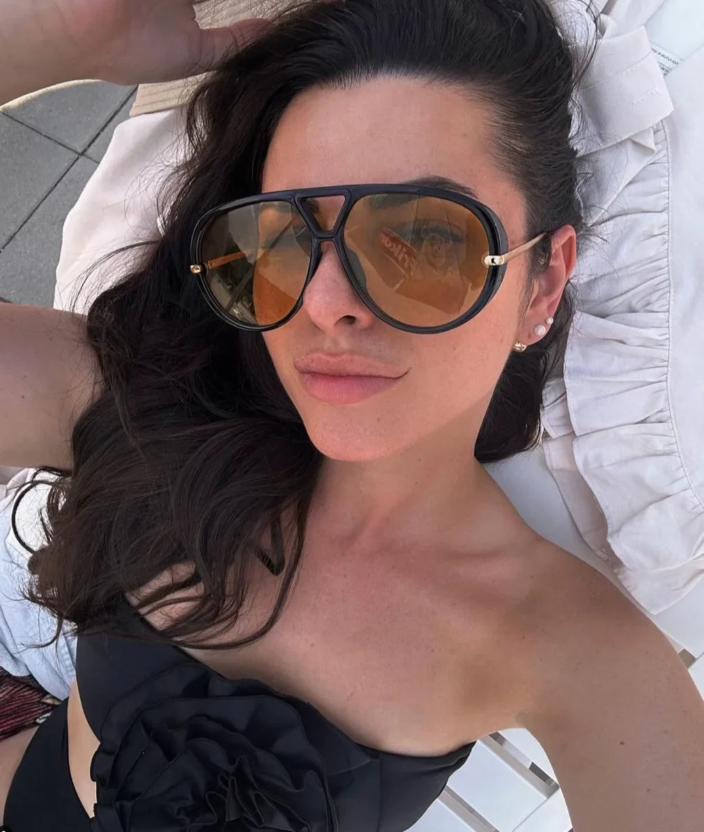 Oversized Sunglasses Vintage Luxury Frame Summer 2026 Trend CE Certified Gift Idea